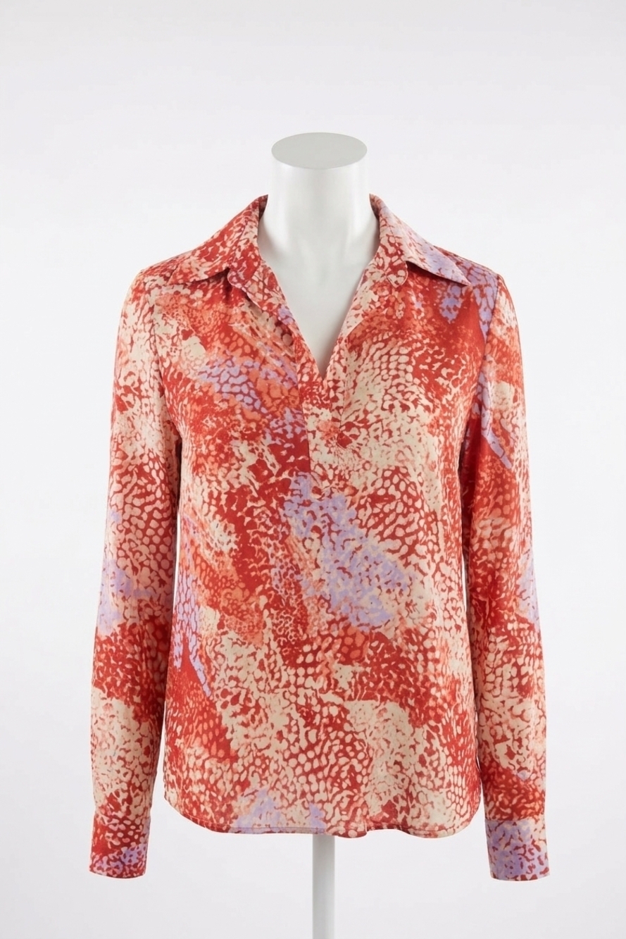 NEW GILNER FARRAR women's lia blouse in corn snake